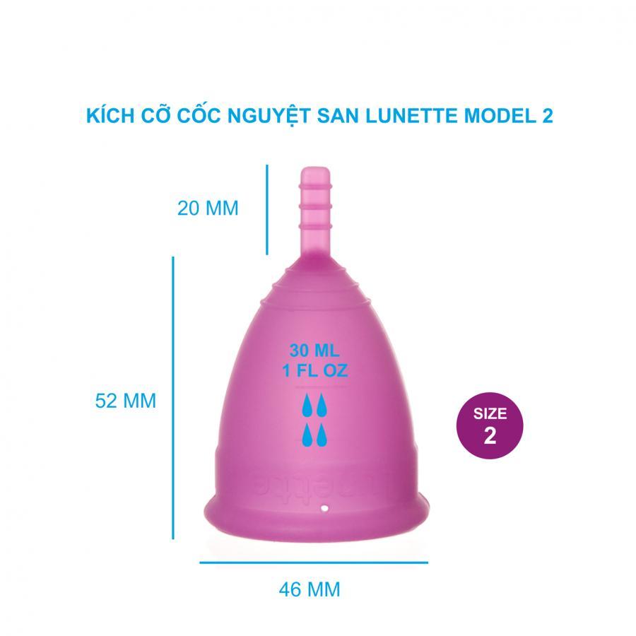 Cốc Nguyệt San Lunette Cao Cấp, Màu Tím Hộp Hoa