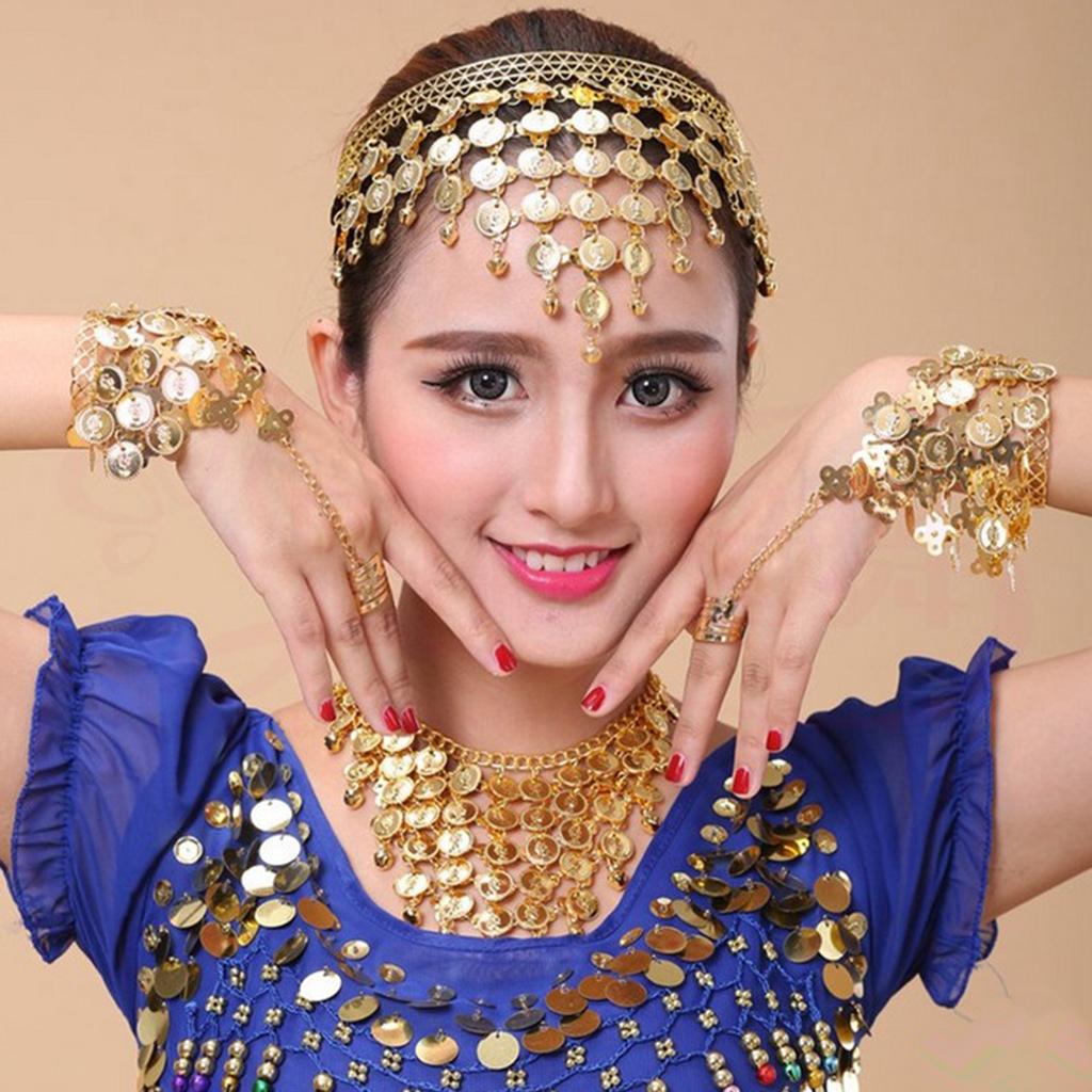 Belly Dance Jewelry Set Necklace Bracelets Womens  Thai Performance