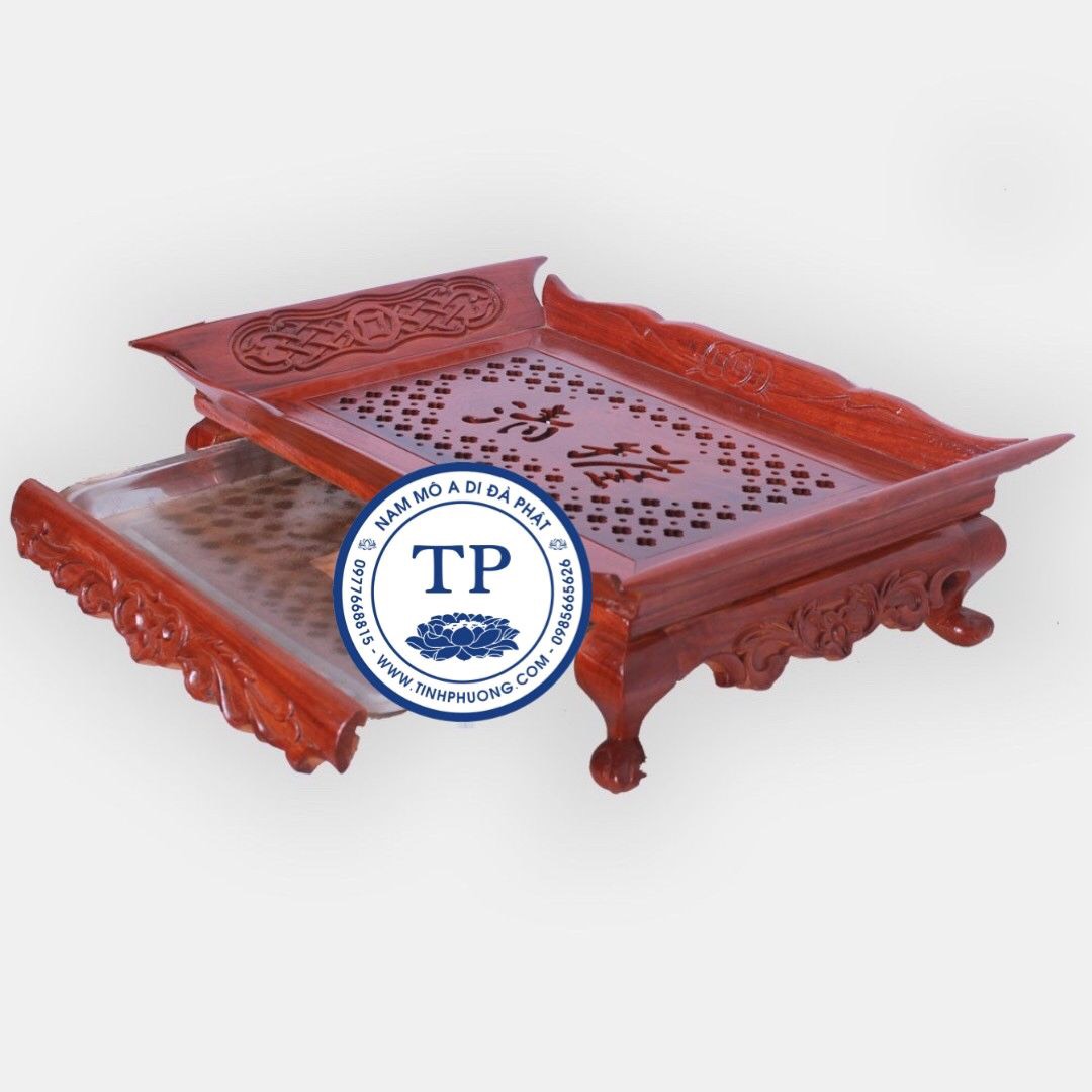 Khay Trà Gỗ Hương mẫu cuốn thư BH1054