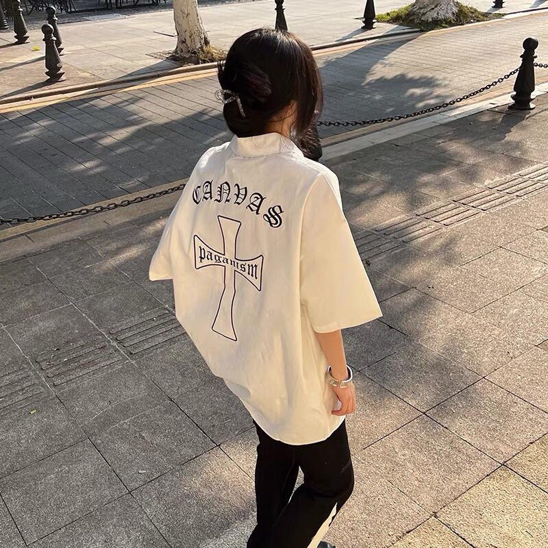 HÀNG MỚI VỀ Áo sơ mi thánh giá CANVAS cực chất - somi unisex chữ thập