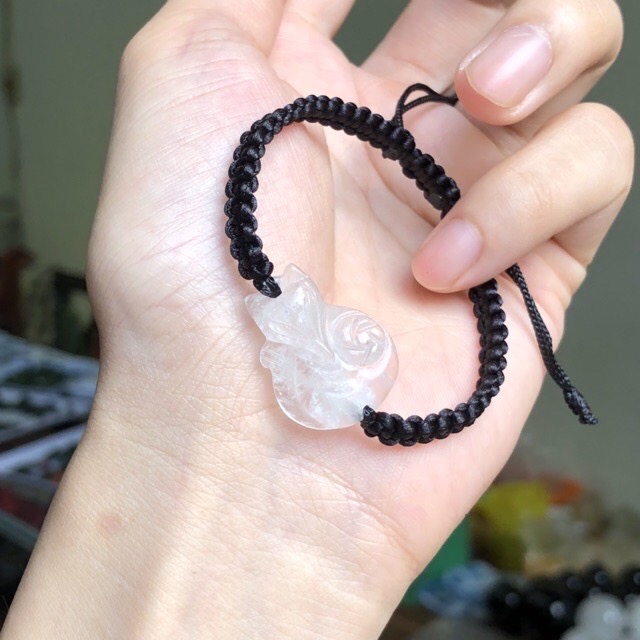 Vòng tay hồ ly TA trắng phong thuỷ hợp mệnh Kim - Thuỷ