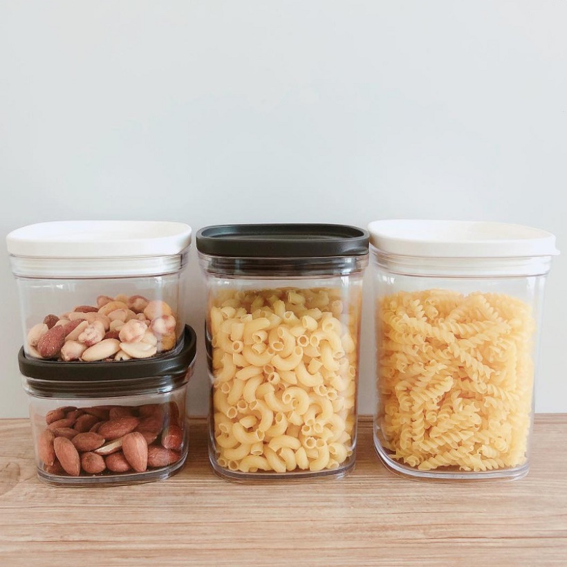 Bộ 04 Hộp đựng thực phẩm, đồ khô Inomata Canister 220ml & 520ml - Hàng nội địa Nhật Bản