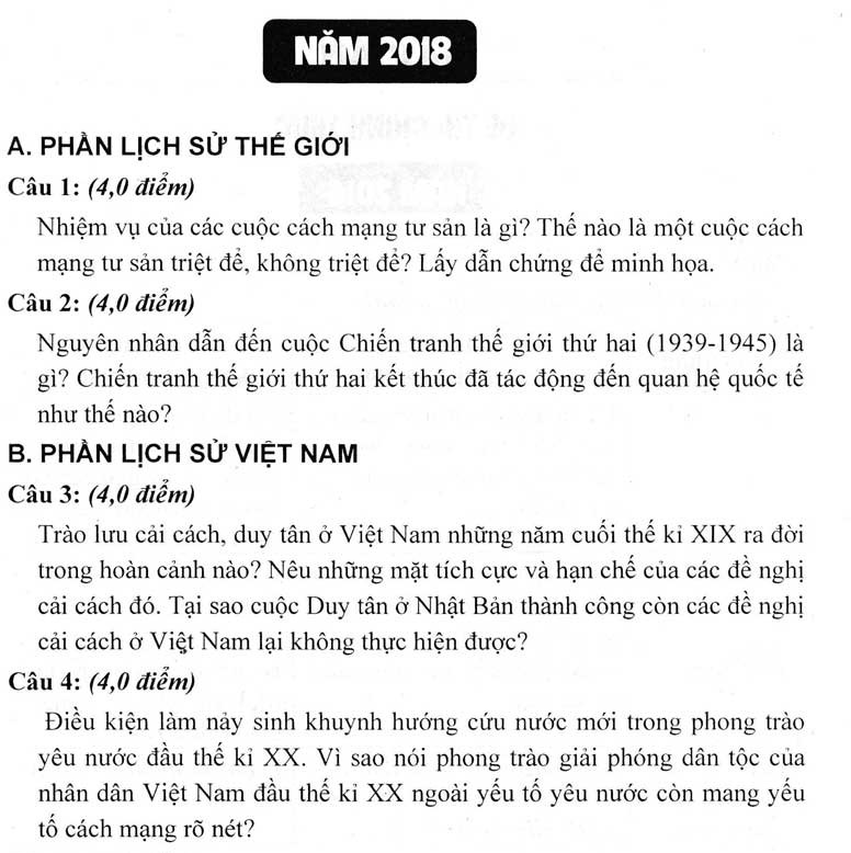 Tổng hợp Đề thi Olympic 30 tháng 4 Lịch Sử 11