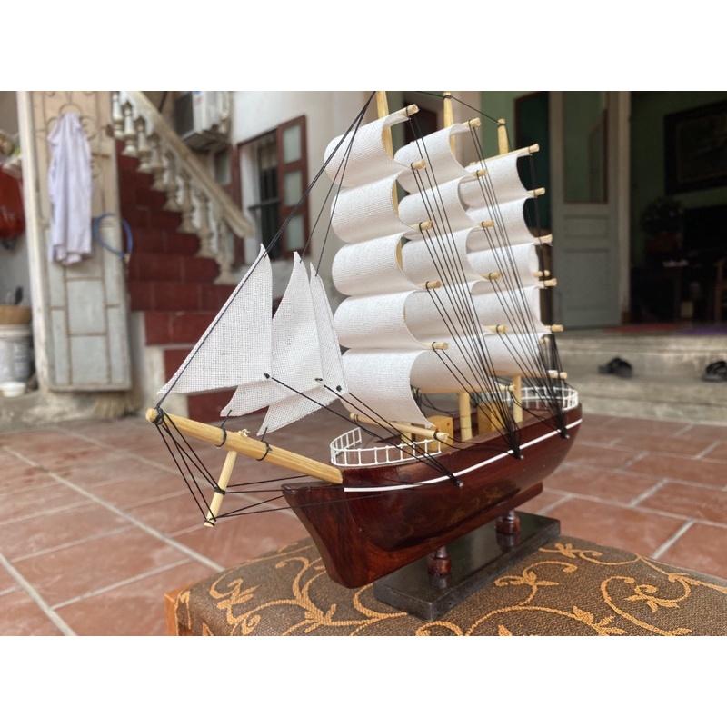 Mô hình thuyền phong thủy - Thuyền gỗ Le Blem dài 20-35cm - Buồm vải trắng -