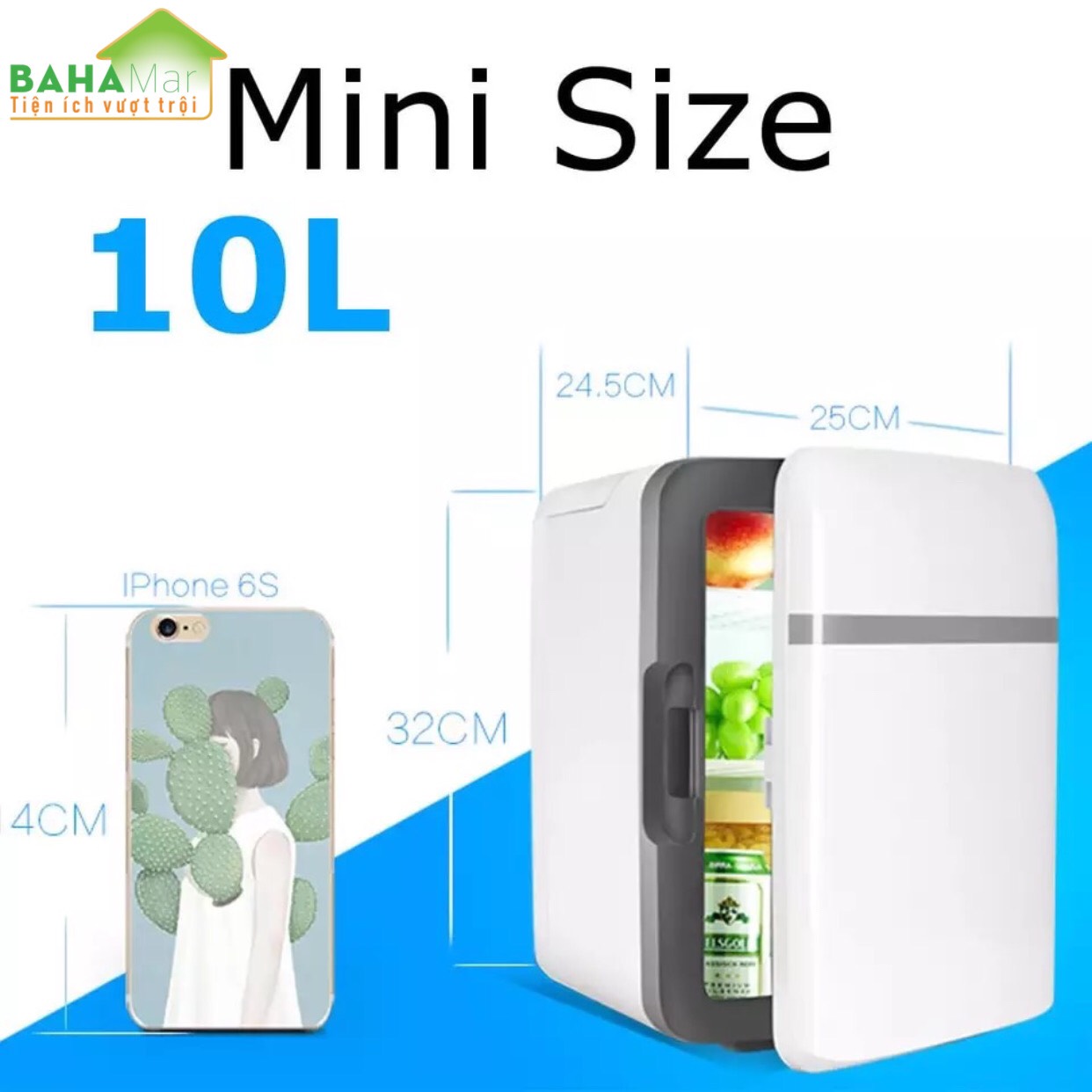 TỦ LẠNH MINI 10L ĐỂ XE Ô TÔ, VĂN PHÒNG, PHÒNG NGỦ... THUẬN TIỆN MANG ĐI DÃ NGOẠI, CẮM TRẠI."BAHAMAR"