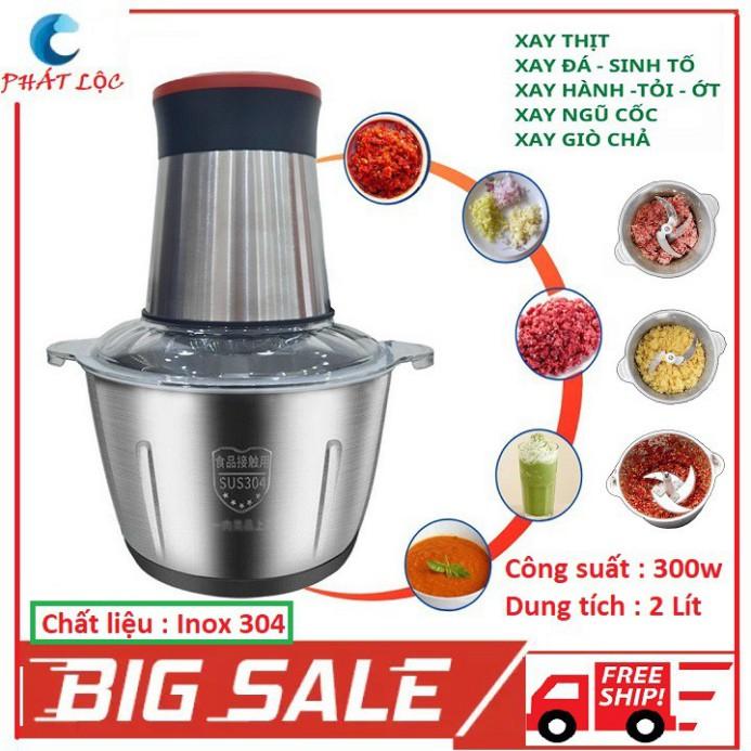 Máy Xay Thịt Xay Thực Phẩm Cối Inox 4 Lưỡi Đa Năng - Máy Xay Tỏi Ớt Bảo Hành 6 Tháng - Máy Xay Kinosun