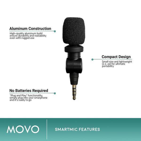 Micro Cho Điện Thoại Smartphone Saramonic SmartMic - Hàng Chính Hãng