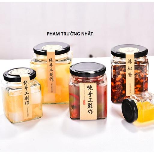 Hũ Thủy Tinh Gia Vị Vuông Nắp Thiết 280ml | 380ml | 500ml | 730ml , Tùy Chọn Dung Tích