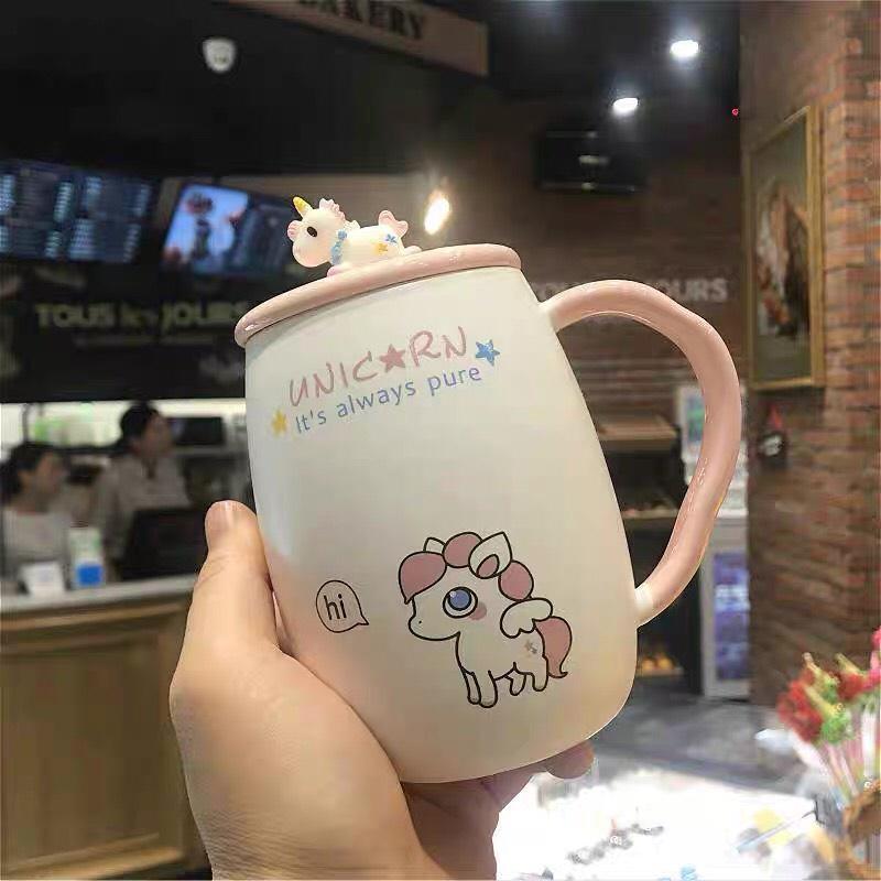 Cốc gốm sứ/ ly sứ cao cấp hình kỳ lân độc đáo, phù hợp văn phòng, quà tặng ý nghĩa
