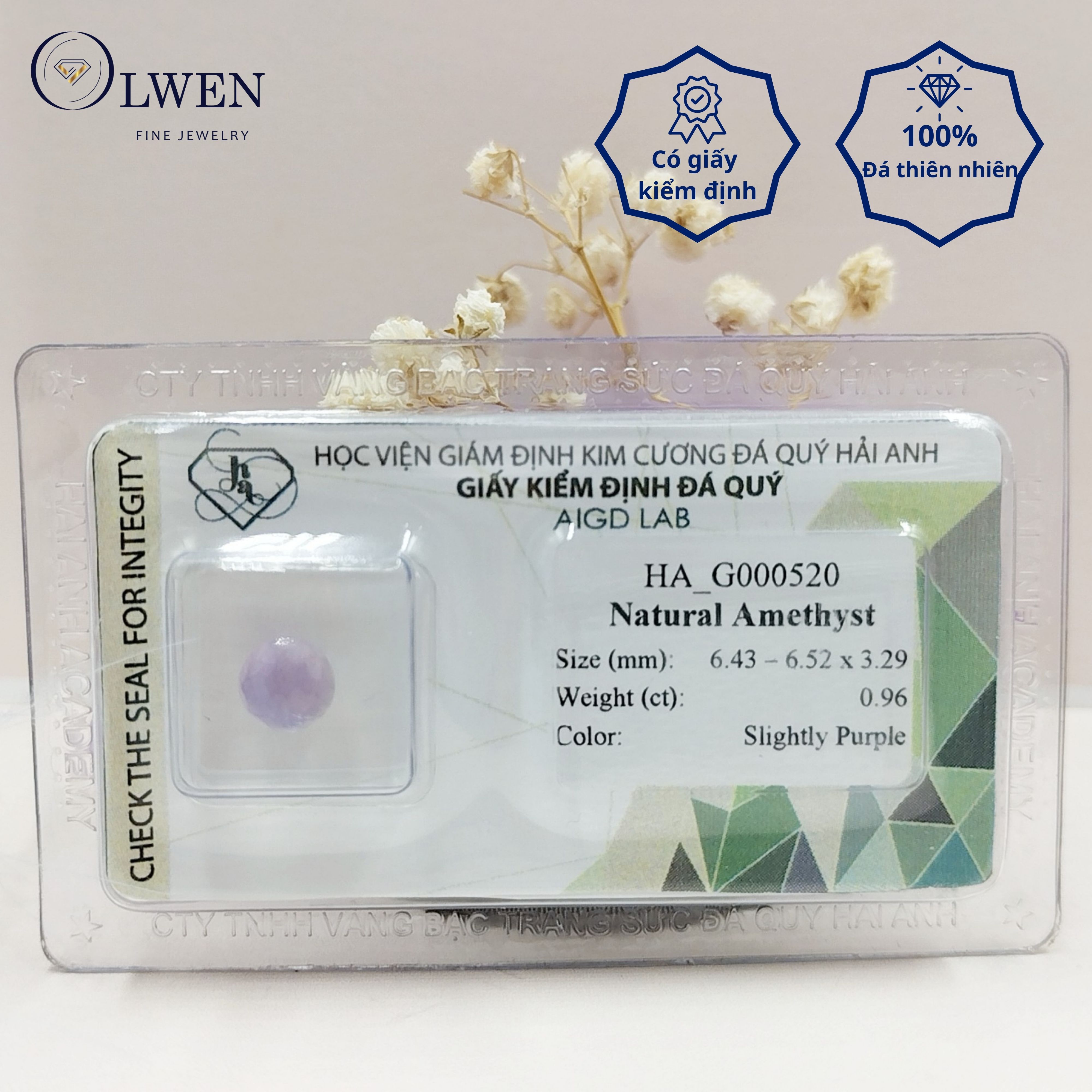 Viên đá thạch anh tím (Amethyst) thiên nhiên_HA-G000520