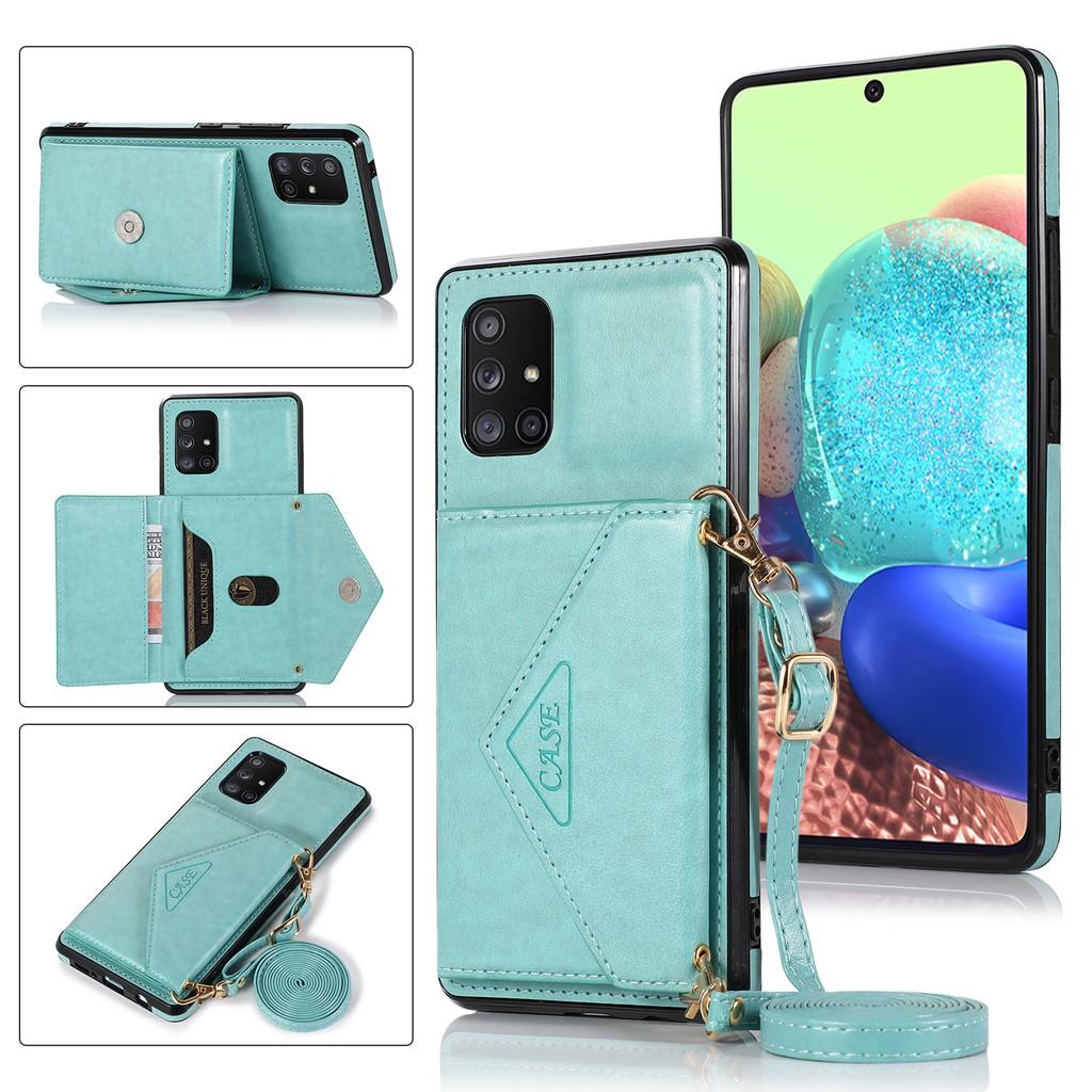 Ốp điện thoại da PU có nắp lật cho Samsung Galaxy A21S A71 A51 A41 A31 A11 M51 M31 M31S A01 Core
