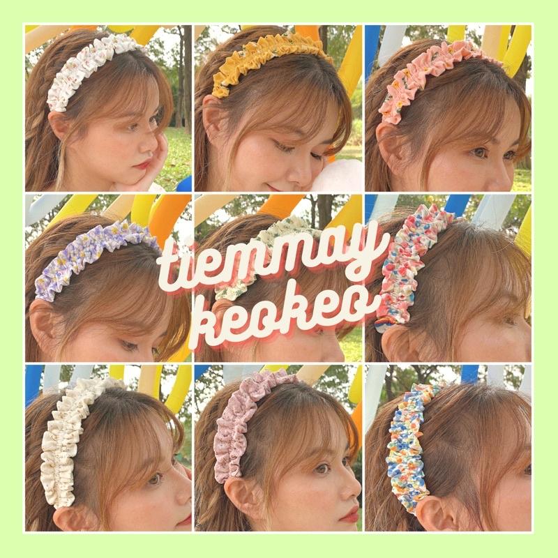 Bờm Băng Đô Bèo Nhún Màu Vintage Phong Cách Lolita Tiểu Thư Hoa Nhí Cổ Điển Bản To Xinh Xắn Dễ Thương Tiemmaykeokeo