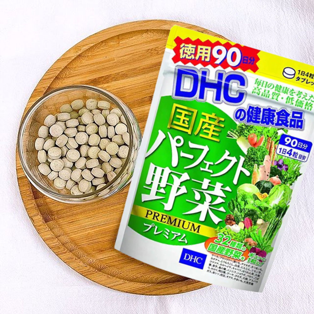 Thực Phẩm Bảo Vệ Sức Khỏe DHC Perfect Vegetable Premium Japanese Harvest Bổ Sung Chất Xơ 60 Viên 34.2g