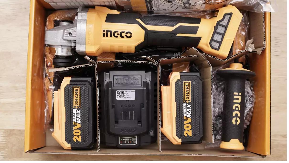 MÁY MÀI GÓC KHÔNG CHỔI THAN 20V 100MM INGCO CAGLI10022 - HÀNG CHÍNH HÃNG