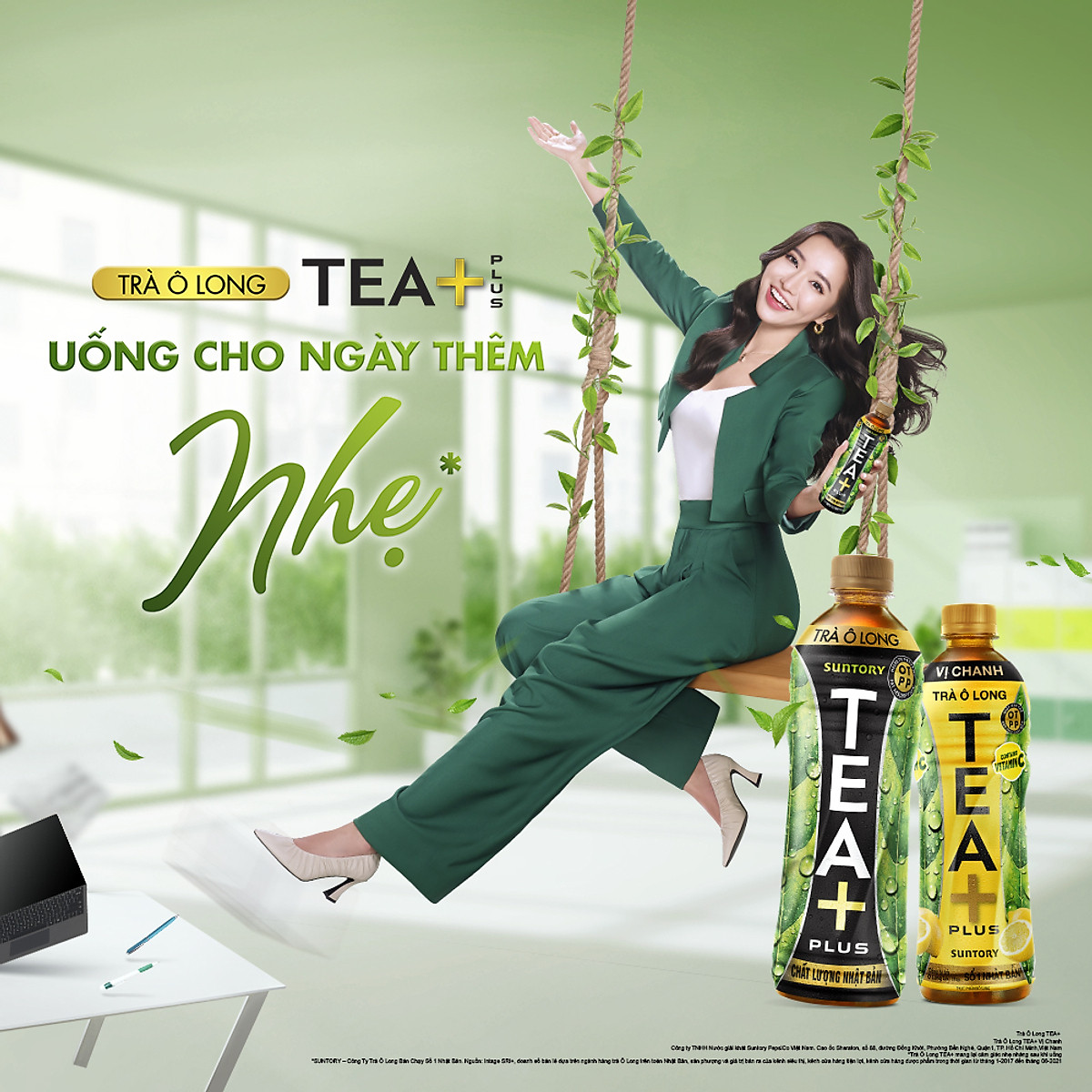 Lốc 6 Trà Ô long Vị Chanh Tea+ (450ml/Chai)