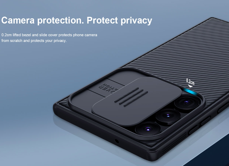 Ốp lưng chống sốc cho Samsung Galaxy S23 Ultra bảo vệ Camera hiệu Nillkin Camshield Pro chống sốc cực tốt, chất liệu cao cấp, có khung & nắp đậy bảo vệ Camera - hàng nhập khẩu