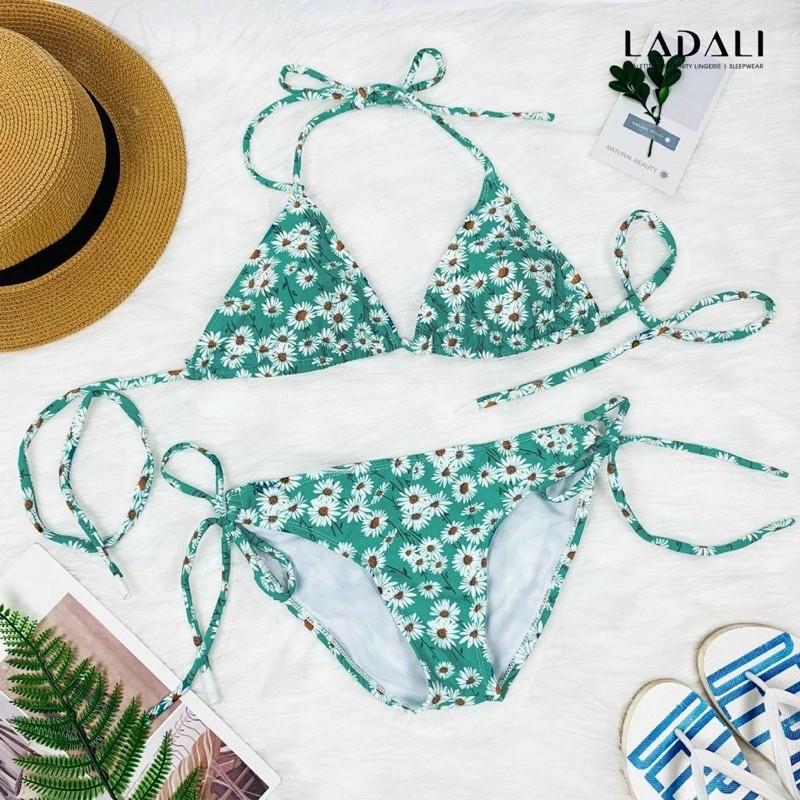 Bikini 2 mảnh hoa cúc xanh (hình thật