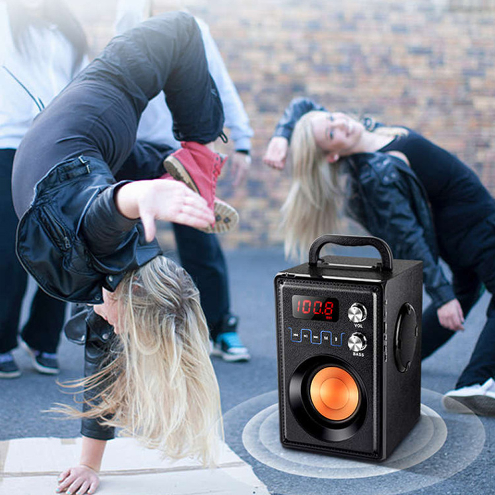 Loa không dây BT di động A800 Loa siêu trầm trong nhà và ngoài trời,Màn hình LCD