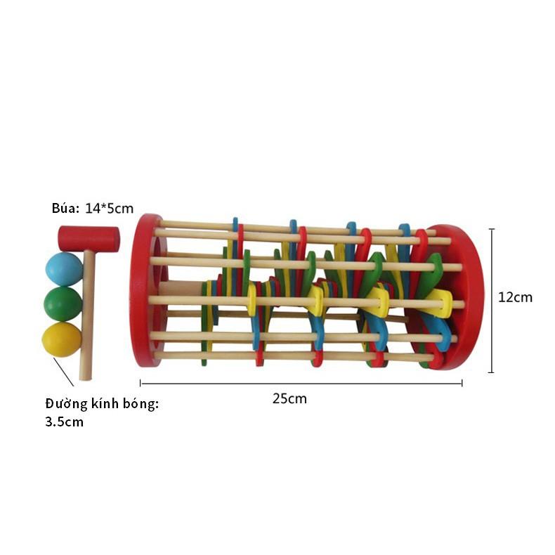 ĐẬP BÓNG LỐC XOÁY-ĐỒ CHƠI GỖ-ĐỒ CHƠI THÔNG MINH CHO BÉ