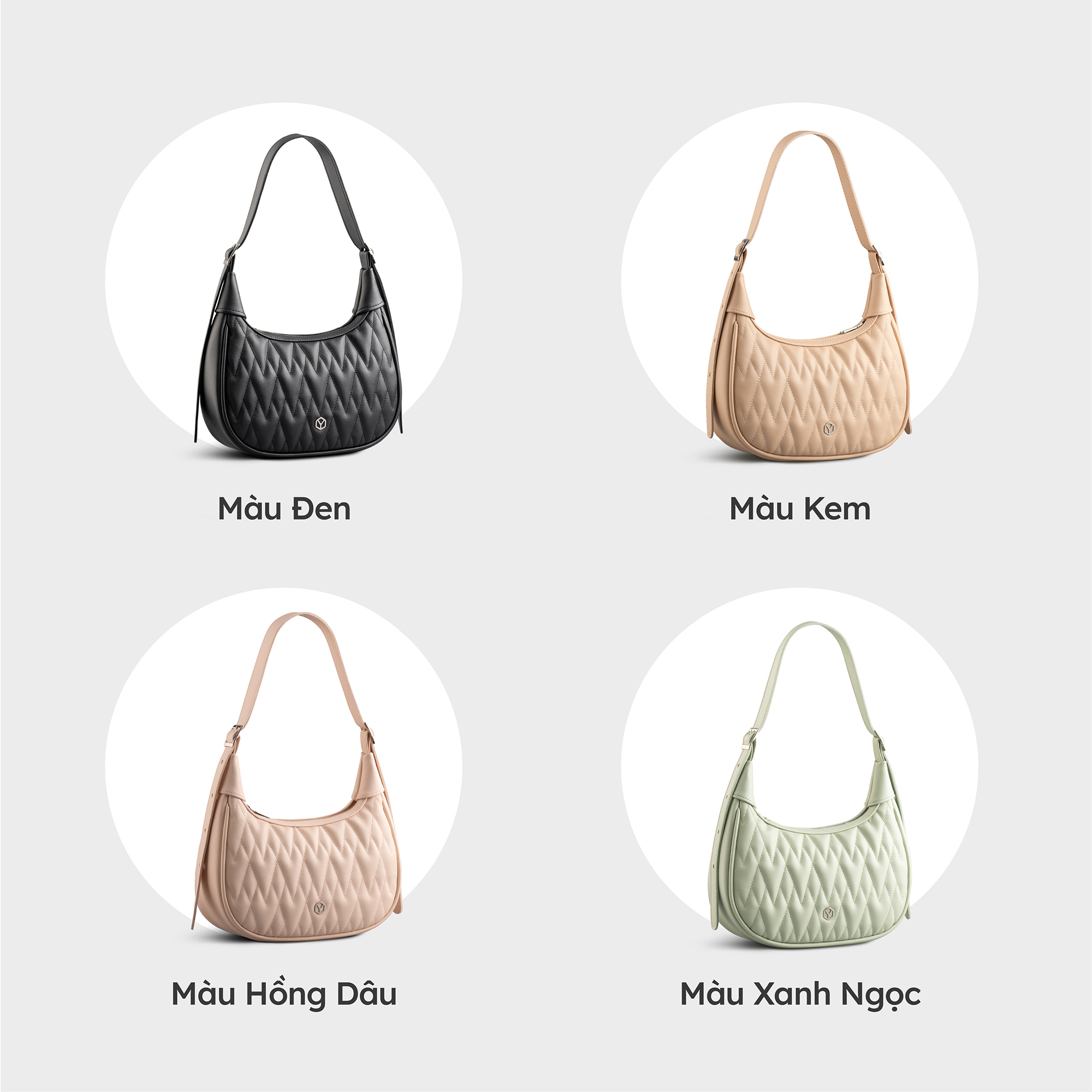 Túi Yuumy ( Thời trang nữ dáng cong chần chỉ size 25 - Túi đeo vai da Seasand YN173 )