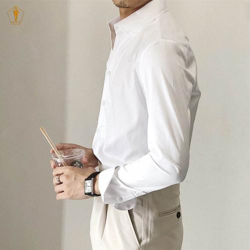 Áo Sơ Mi Nam TRAZ Kiểu Cổ Button Down Mới Hàn Quốc Với Dáng Cổ V Thời Trang Lịch Lãm