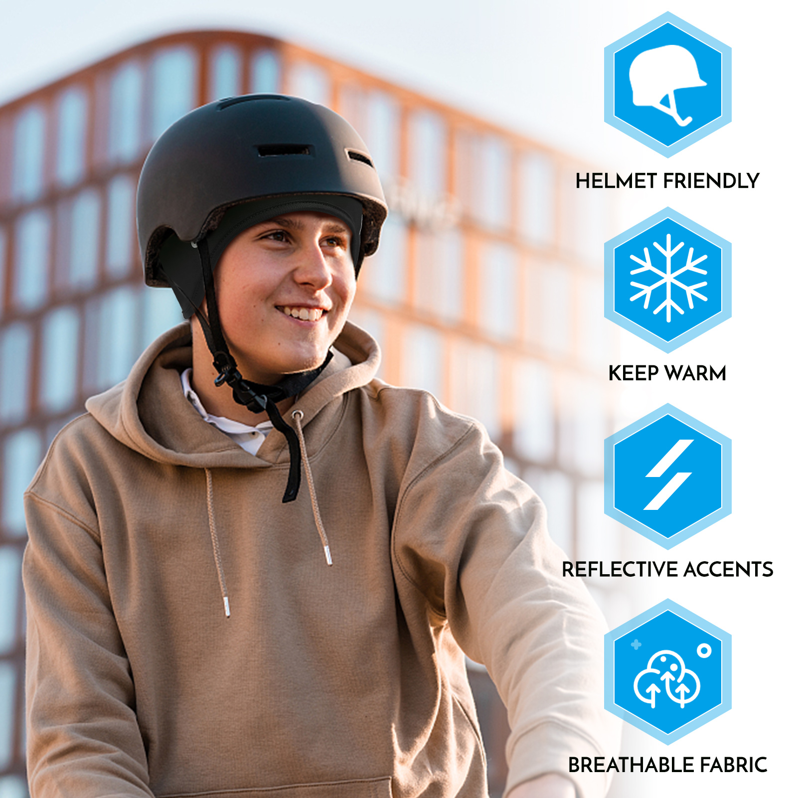 Mũ bảo hiểm có nắp che tai và kính chống gió cho nam