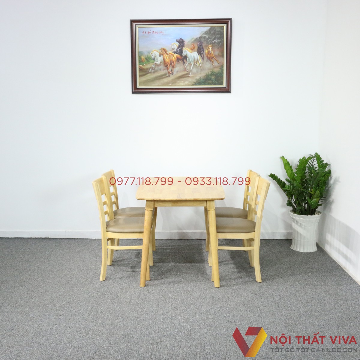 Bộ Bàn Ăn Cabin 4 Ghế Gỗ Cao Su Tự Nhiên Đẹp Giá Rẻ