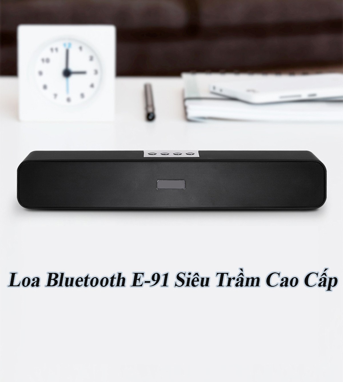 Loa Nghe Nhạc Bluetooth E-91 Hỗ Trợ Thẻ Nhớ, USB, Jack 3.5 Cao Cấp + Tặng Tai Nghe Chụp Tai Chuyên Game CT-770 Cao Cấp