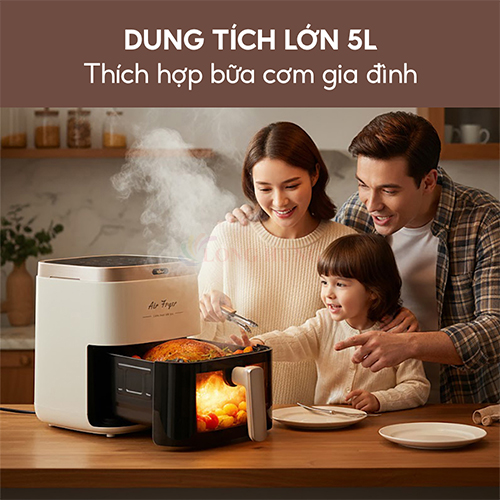Nồi chiên không dầu Bear 5 lít AF-4H15L - Hàng chính hãng