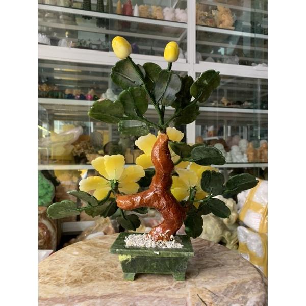 Cây Hoa Tài Lộc Đá Thạch Anh Vàng - cao 30cm