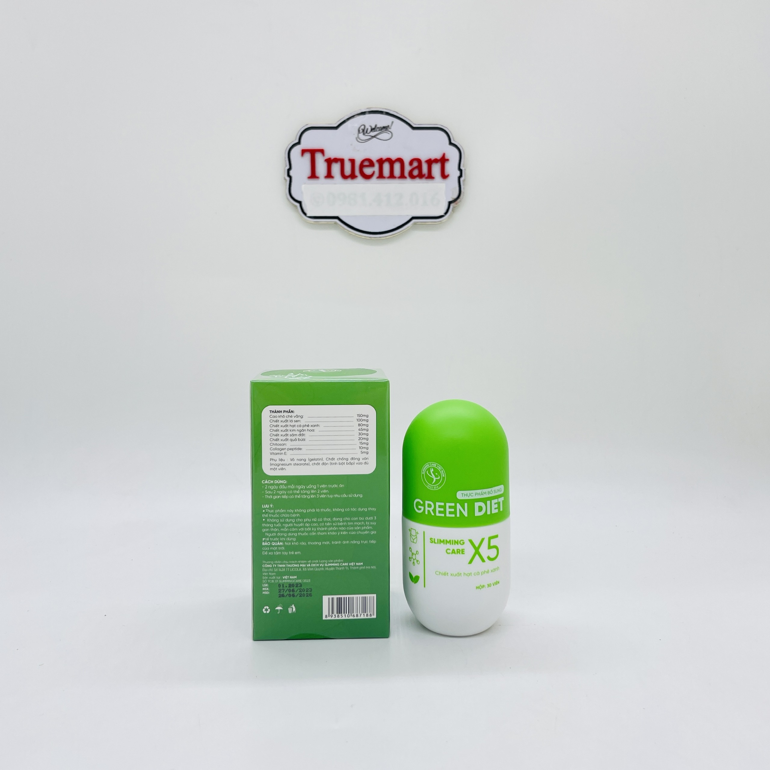Thảo mộc hỗ trợ cải thiện cân nặng Green Diet Slimming Care X5
