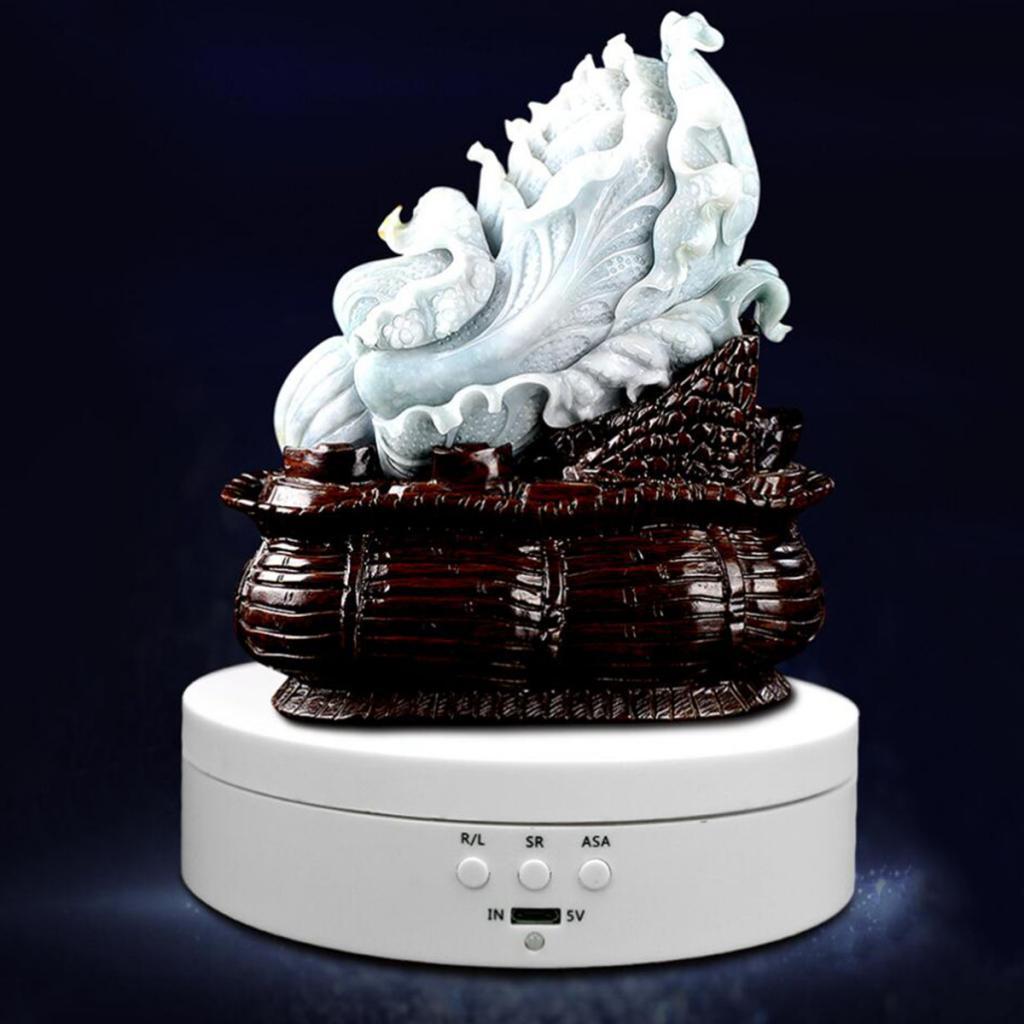 360 Degree Electric Rotating Display Stand Mirrored Display Turntable White