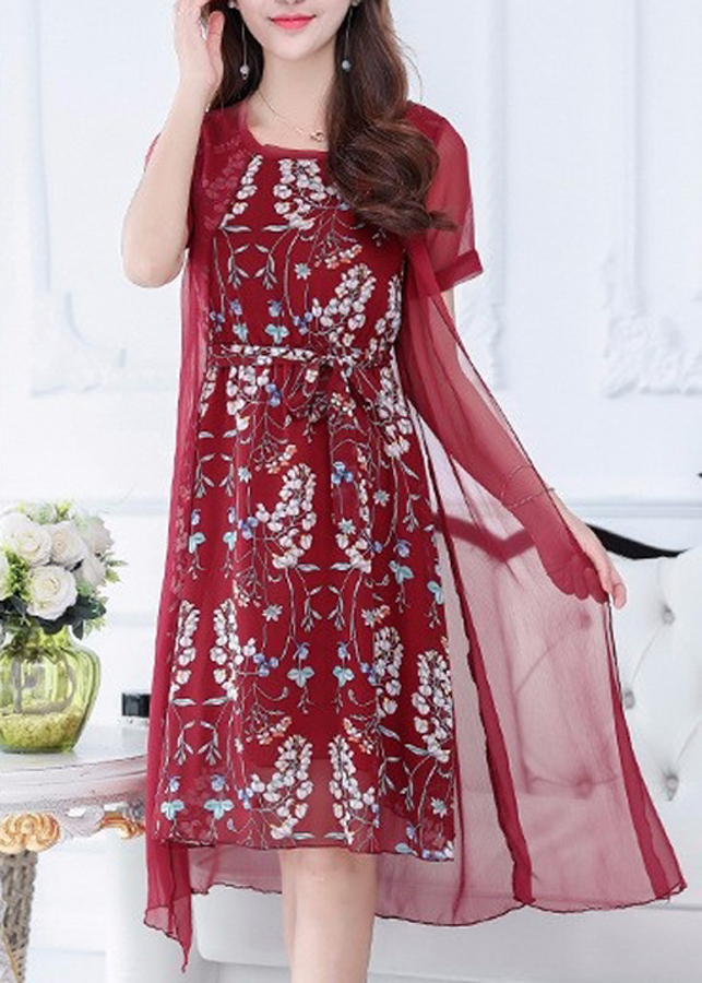 Đầm Nữ Suông Họa Tiết Hoa DS99