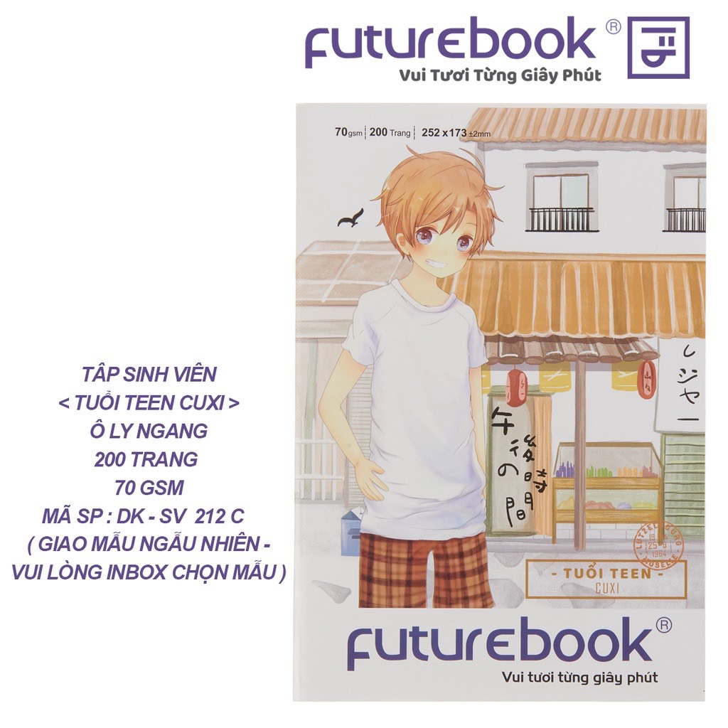 FUTUREBOOK – Tập Sinh Viên Cuxi Gril_Ô Ly Ngang-200 Trang–Định Lượng 70 GSM. Mã SP DK-SV212 (Giao Ngẫu Nhiên)