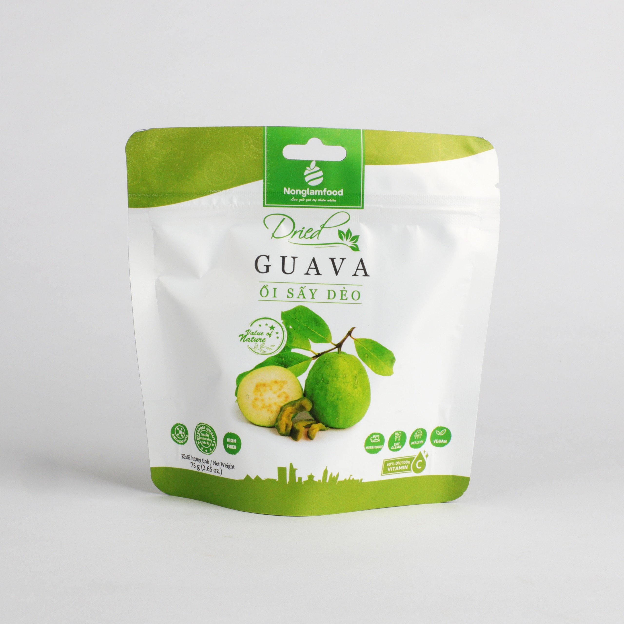 Ổi Sấy Dẻo Nonglamfood Gói 75g | Ăn vặt tốt cho sức khỏe | Healthy Snack | Ăn vặt văn phòng | Ăn vặt nổi tiếng Sài Gòn | Trái cây sấy dẻo dinh dưỡng ăn liền | Ăn vặt giảm cân & giữ dáng | Ăn vặt đẹp da | Ăn vặt xế chiều