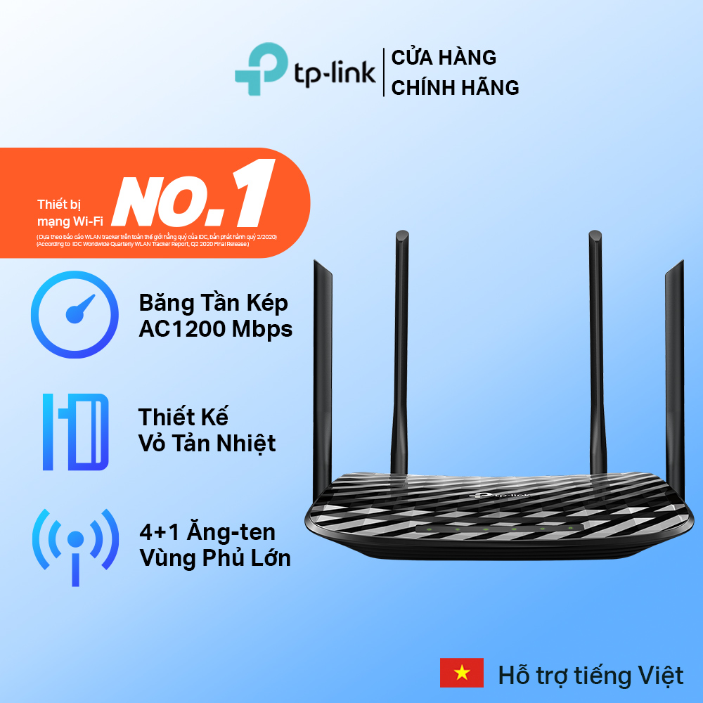 Router Wifi Băng Tần Kép TP-Link Archer C6 Gigabit AC1200 MU-MIMO - Hàng Chính Hãng