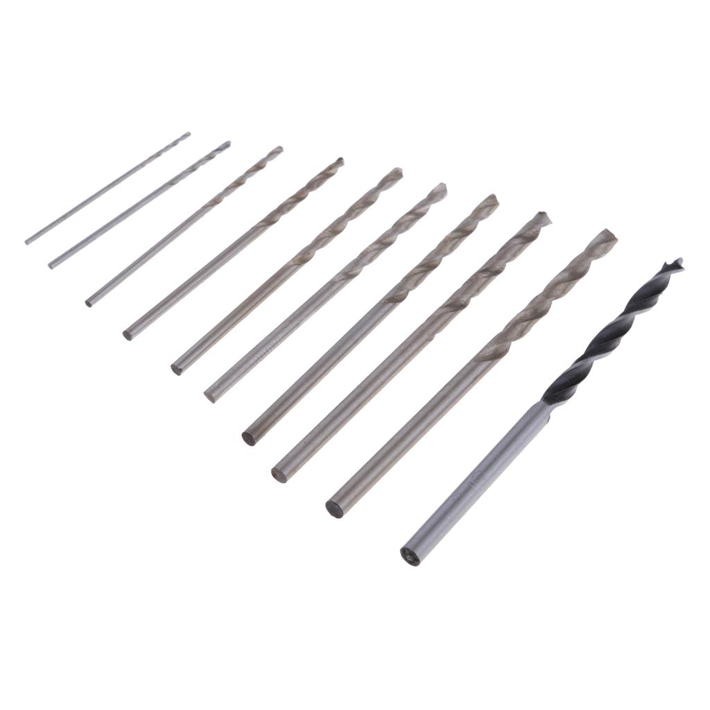 Micro Mini Portable Small Hand Drill + 10pcs Twist Drill Bits Tool 0.8-3.0mm