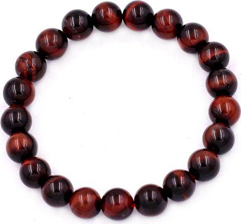 Chuỗi hạt đeo tay Đá Mắt Hổ Đỏ Đen 8 ly 21 hạt - hợp mệnh Hỏa, mệnh Thổ