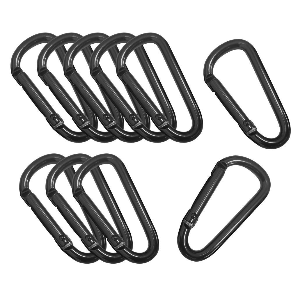 10Pcs/set D Shaped Aluminum Alloy Climbing Buckle Key Carabiner Clips Tools