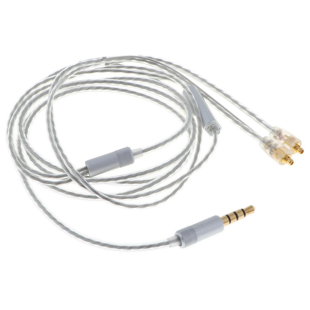 OCC  Plated Upgrade Cable Cord Wire with Mic for  Earphone