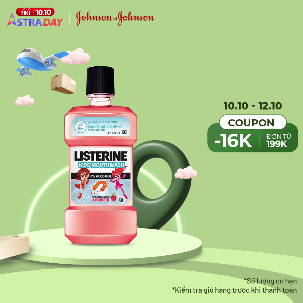 Nước Súc Miệng Listerine Kids dành riêng cho trẻ trên 6 tuổi 250ml -