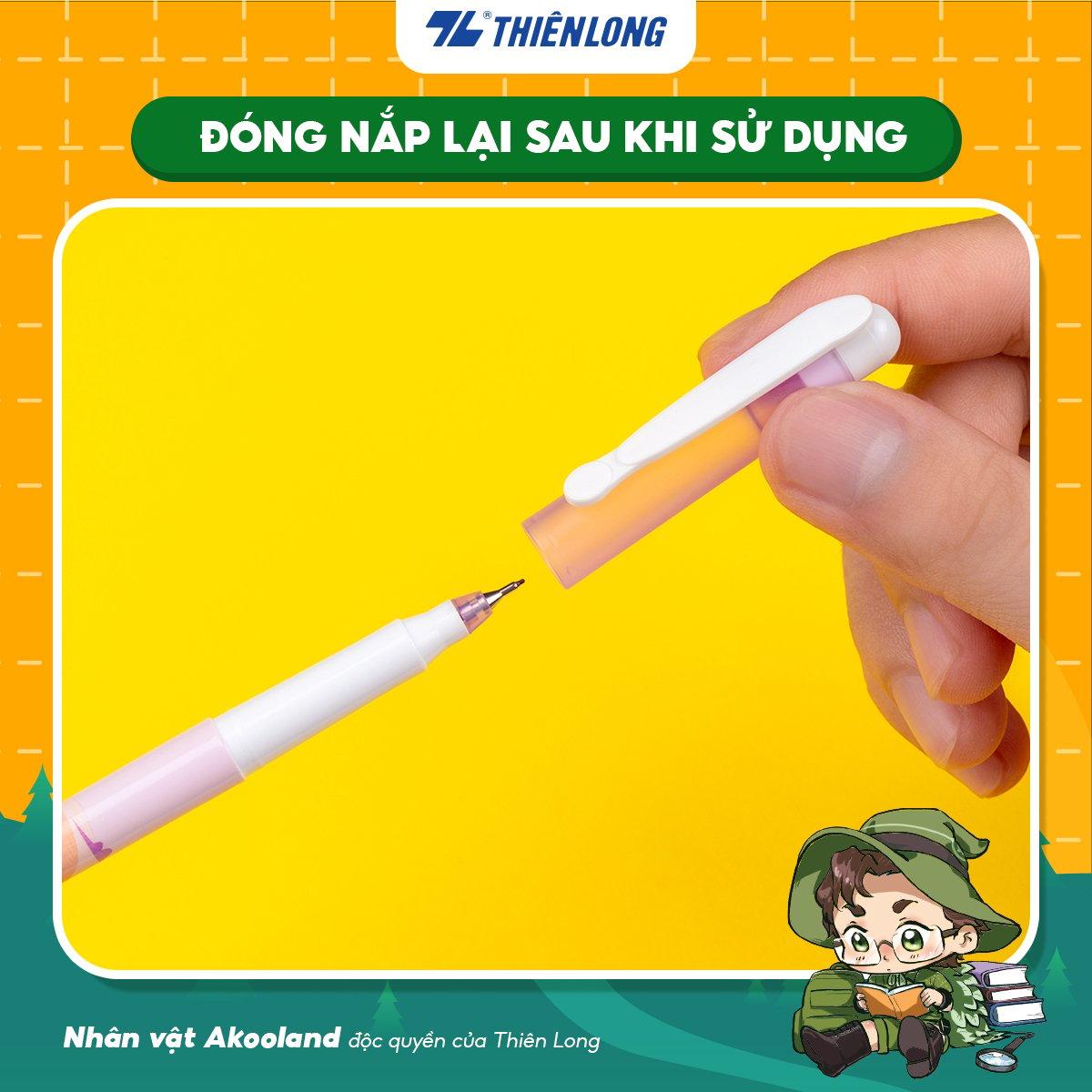 Bút lông kim Thiên Long FL-04/AK - Nét viết 0.3mm mảnh nhỏ Mực đều liên tục, nhân vật Akooland Tahi