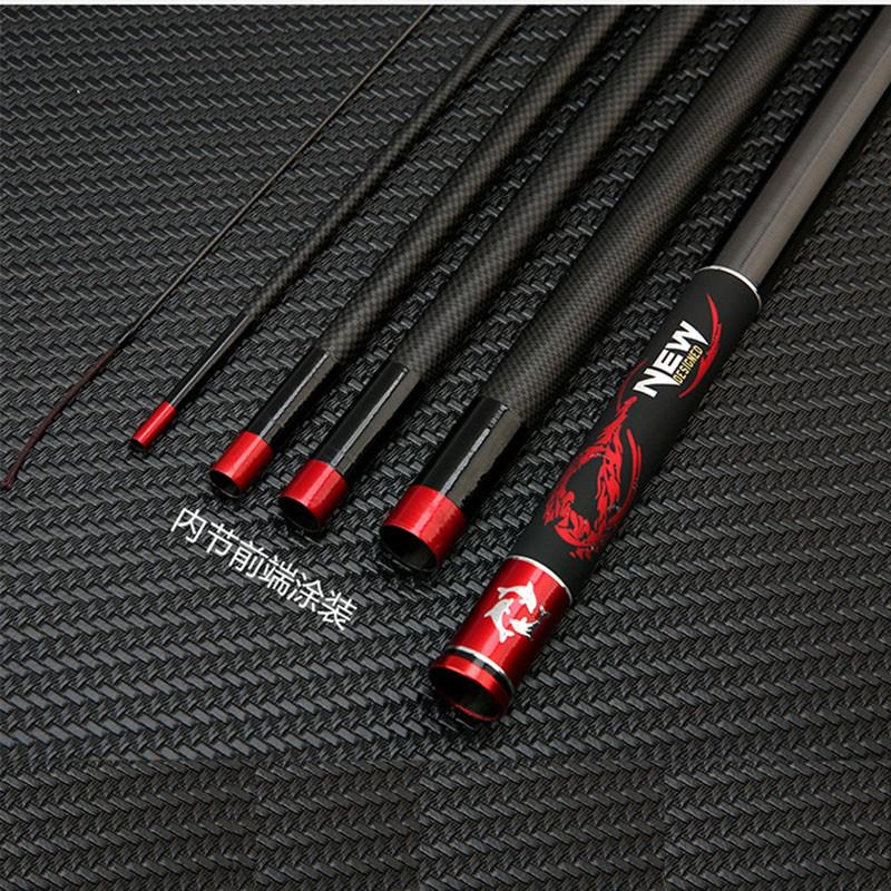 Cần câu cá - Cần câu đơn câu đài Ngọa Long 5H đỏ cao cấp có nhẫn chống trượt CĐ-2