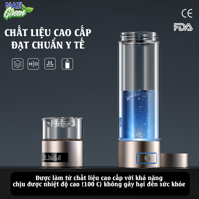 Máy Tạo Nước Hydrogen cầm tay và hít khí Hydrogen Công Nghệ SPE 6000 Ppb - NA03