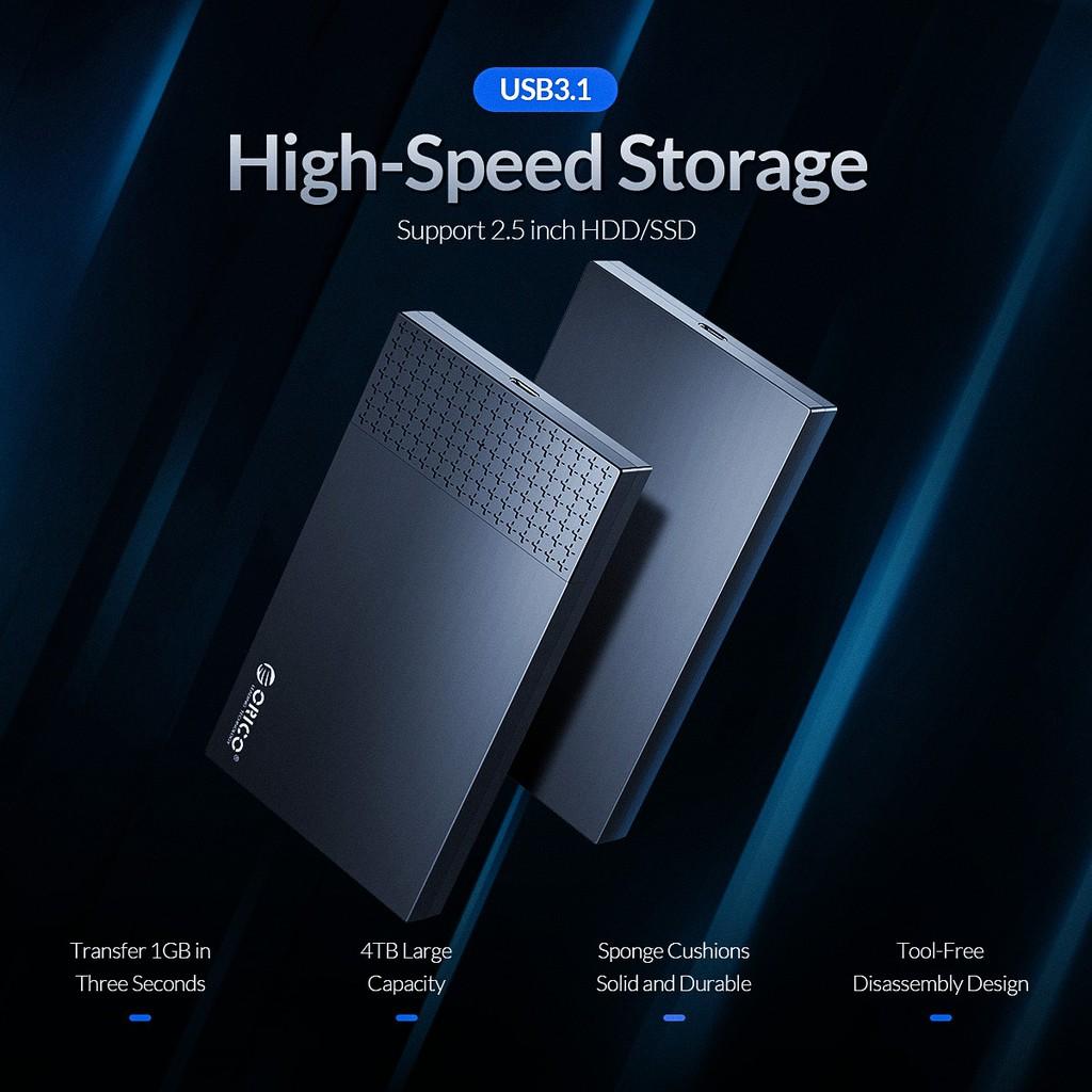 Hộp ổ cứng 2.5&quot; SSD/HDD SATA 3 USB3.0 Type-C