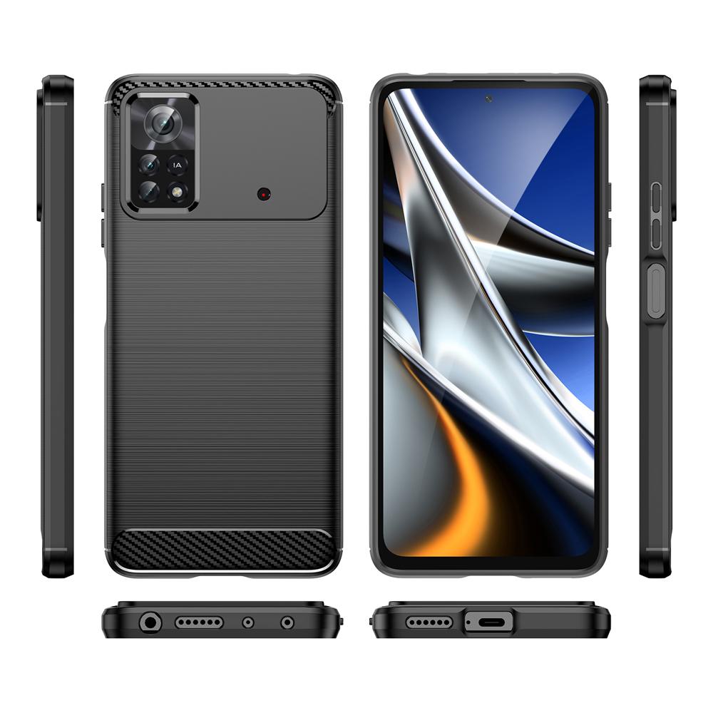 Ốp lưng dành cho Xiaomi Poco X4 Pro 5G ốp silicone mềm Carbone phay xước chống sốc chống vân tay