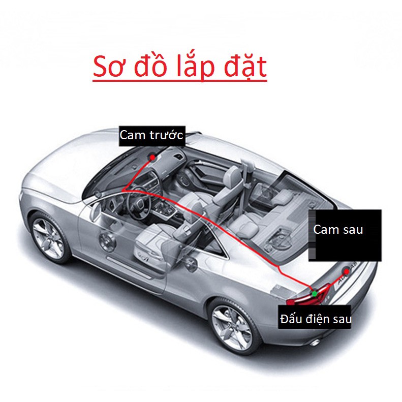 Camera Hành Trình Ô tô Trước và Sau Dual Lens A10 Full HD 12V-24V cắm tẩu - Tích Hợp Màn Hình chạm Cảm Ứng