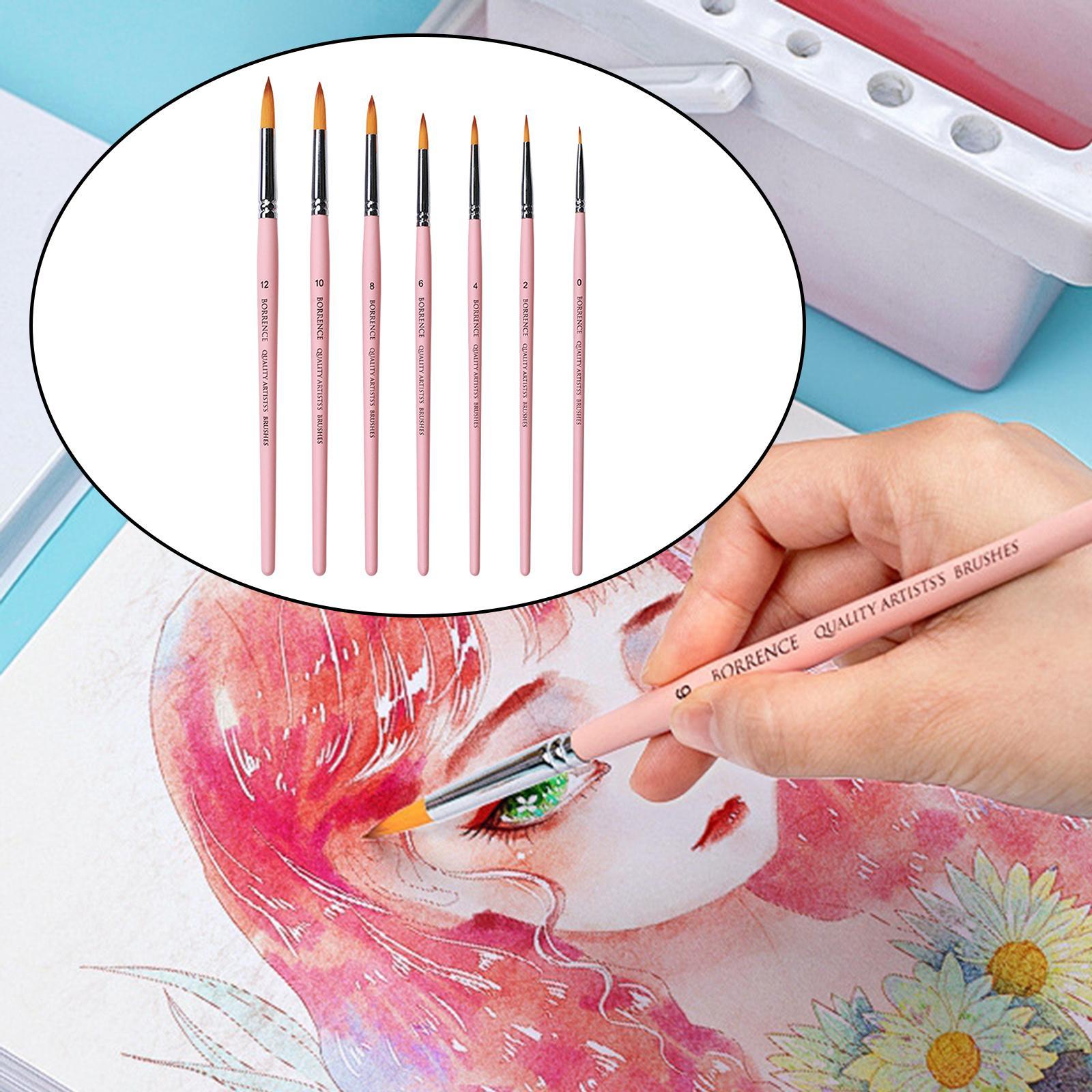 Nylon Hair Brushes Tools Arts Crafts Supplies Pink