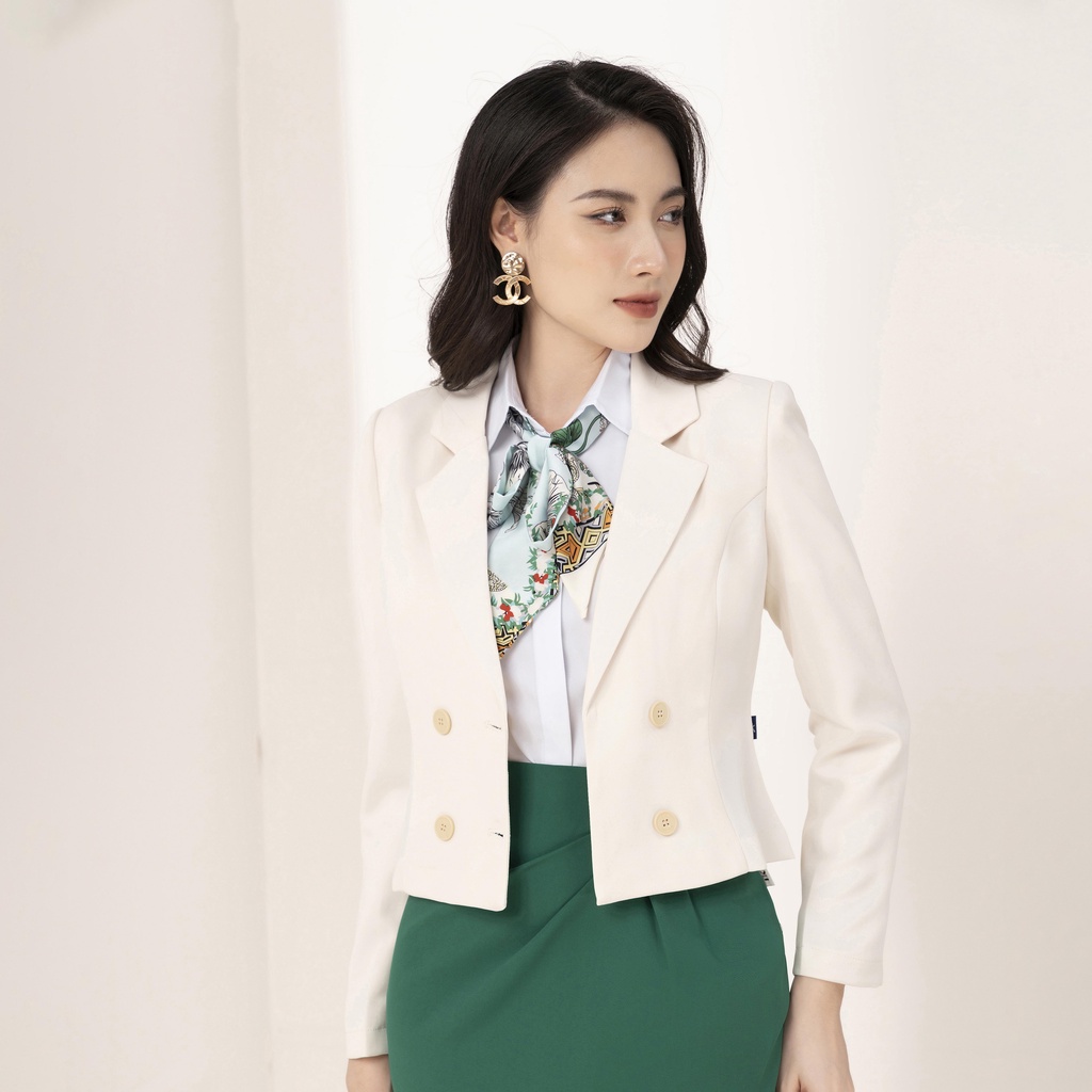 áo vest nữ công sở 4 cúc croptop 1 lớp thời trang cao cấp Uk Fashion UKAK2210002