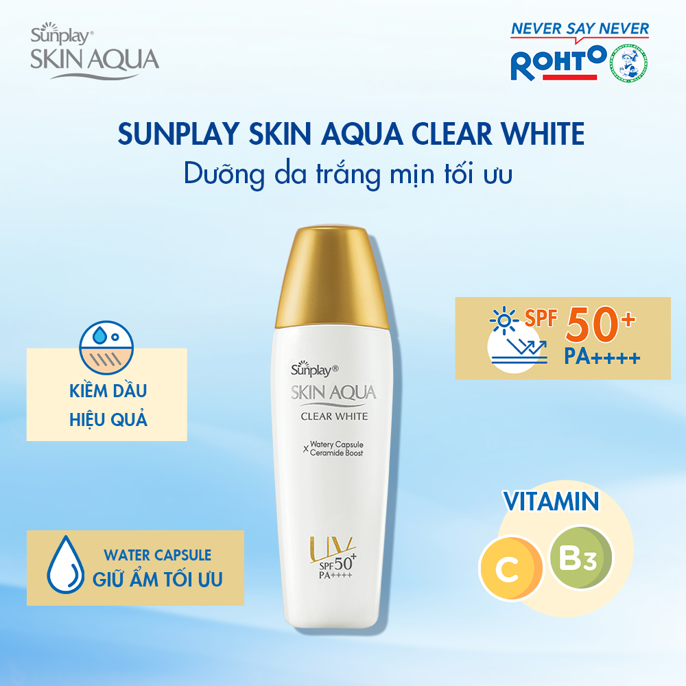 Sữa Chống Nắng Hằng Ngày Dưỡng Trắng Sunplay Skin Aqua Clear White SPF 50+, PA++++ (25g)